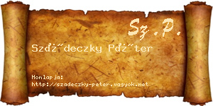 Szádeczky Péter névjegykártya