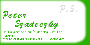 peter szadeczky business card